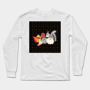 Autumn Gourds and Squirrel Long Sleeve T-Shirt